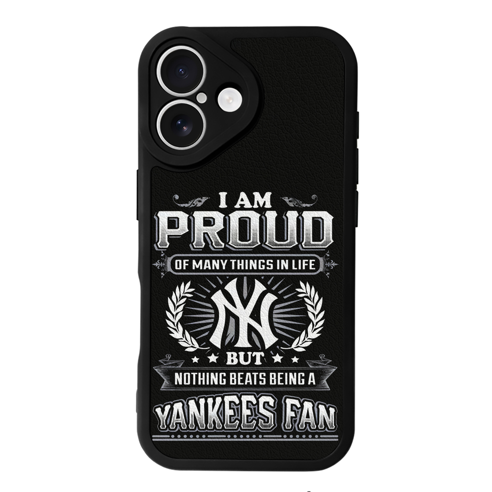 New York Yankees 275 IPhone 16 Silicone Leather Case – UV Print, Lambskin Texture – Perfect Fit, Wireless Charging Compatible, Scratch Resistant, Precise Cutouts – Stylish Protection For IPhone 16